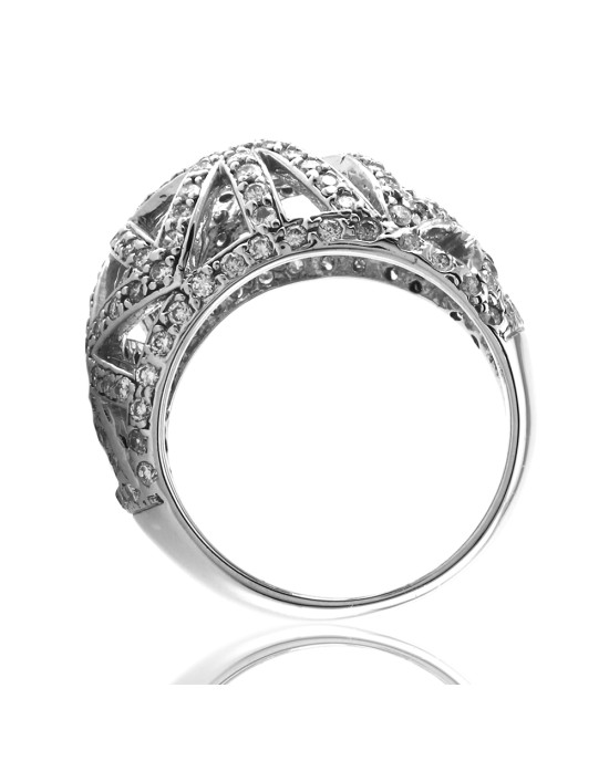 Diamond Pave Cut Out Dome Ring